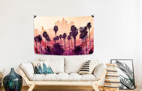 foto wandtuch im raum